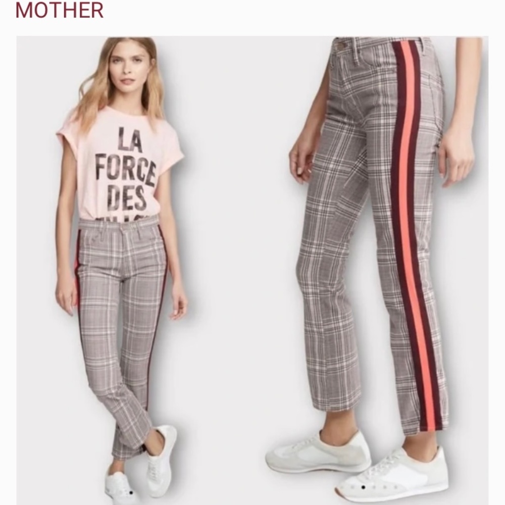 MOTHER The Insider Plaid Ankle pants Jeans